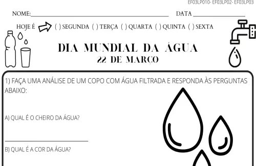 atividade da água 3º ano